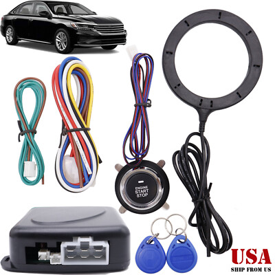 Car Ignition Switch RFID Engine Start Stop Button Keyless Entry Immobilizer Kit/
