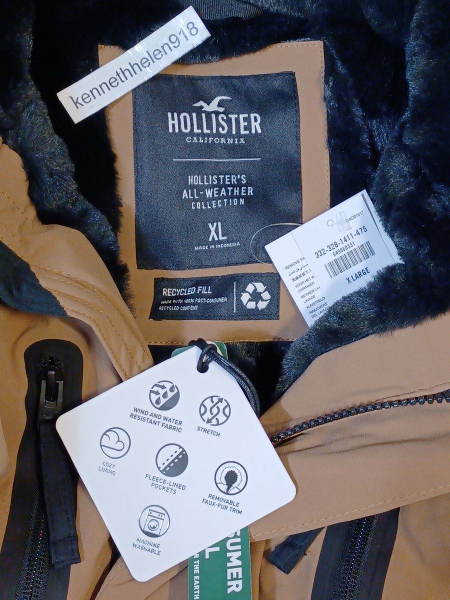 【Hollister】All-Weather Jacket L 迷彩柄 HOLLISTER ALL WEATHER FLEECE LINED JACKET COAT CAMO MENS