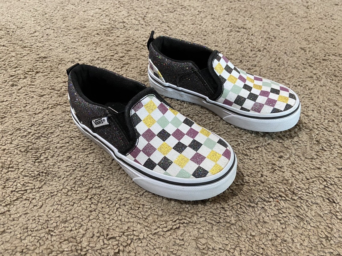 Checkered Slip Girls Slip On Vans Vans Girls (Missy) Size 11 Asher