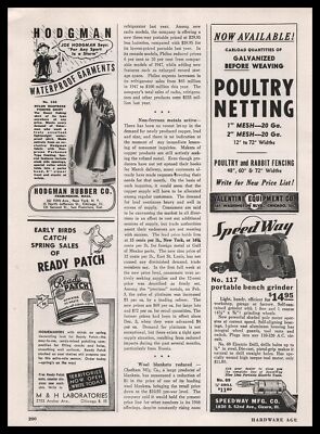 1948 Hodgman Rubber Company New York Waterproof Fishing Poncho Vintage Print Ad