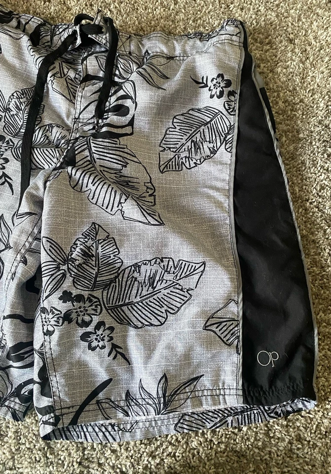 2 Bañadores Para Hombre Board Shorts Grandes 36 Op George Hawaiano Floral Negro Gris Foto 2 de 4