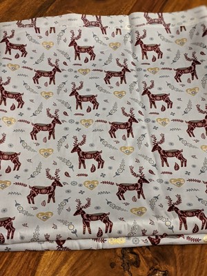 Meterware Baumwollstoff Reh Stoff Meterware Baumwolle Blau-gra Reh