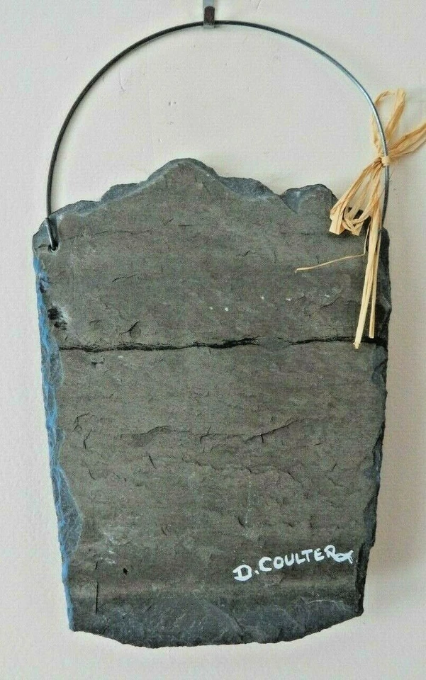 Genuine Slate Handmade Wall Sign Stone and Painted PAIL OF APPLES-PSALM 17:8  - Image 2 of 4