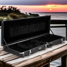 Electric Bass Guitar Hard Case, Wooden Hard-Shell Protective 46" Bass Carrying