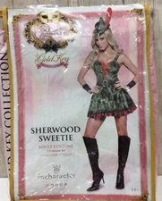 Sherwood Sweetie Adult Sexy Robin Hood Girl Retro Halloween Costume Sz M  - NEW