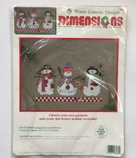 Dimensions Let it Snow Snowman Waste Canvas Design Counted Cross Stitch Kit 8484