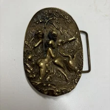 Vintage *Rare* Bergamot Brass Works  Art Nouveau Solid Brass Belt Buckle VGC