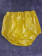 PVC adult baby Inkontinenz Windelhose Gummihose gelb Gr. S-3XL