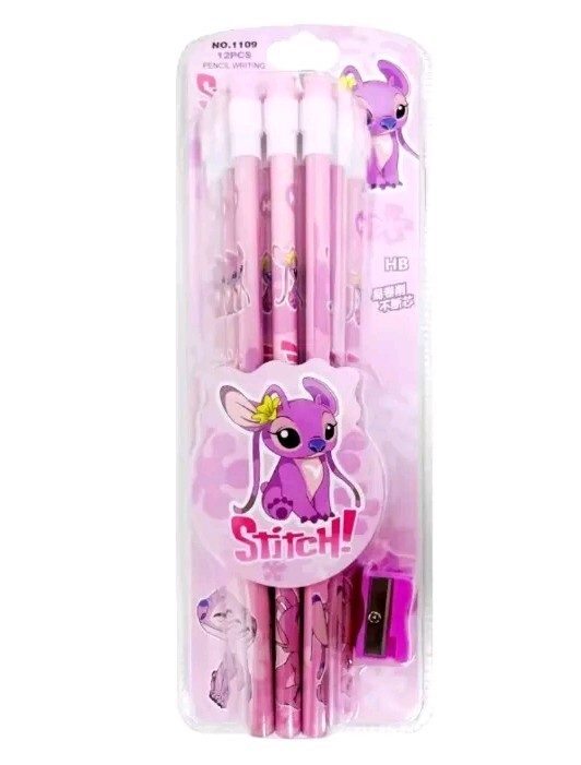 Colorful Pink Lilo & Stitch 12-Pack Pencils for Kids Gift  -image