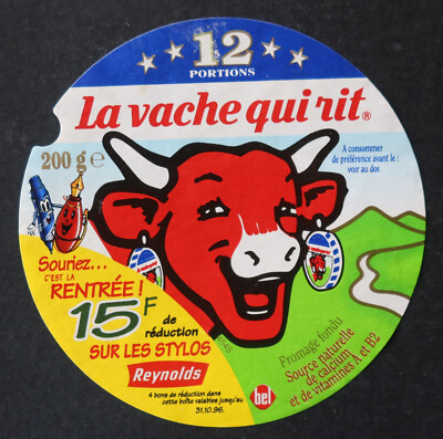 Käse Etikett VACHE QUI RIT STIFTE 12 Portionen 200g 454S Rabier VQR 249
