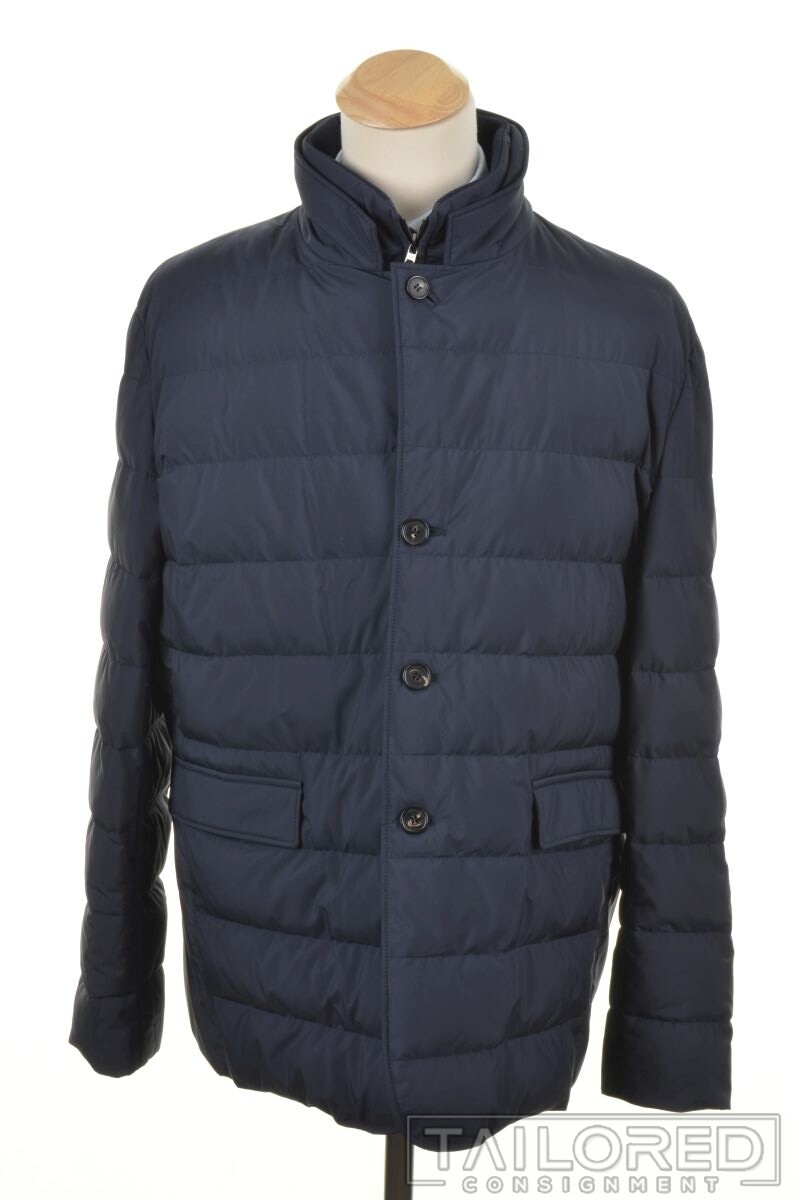 NWT - LORO PIANA Nama Blue Storm System Padded Quilted Jacket Coat