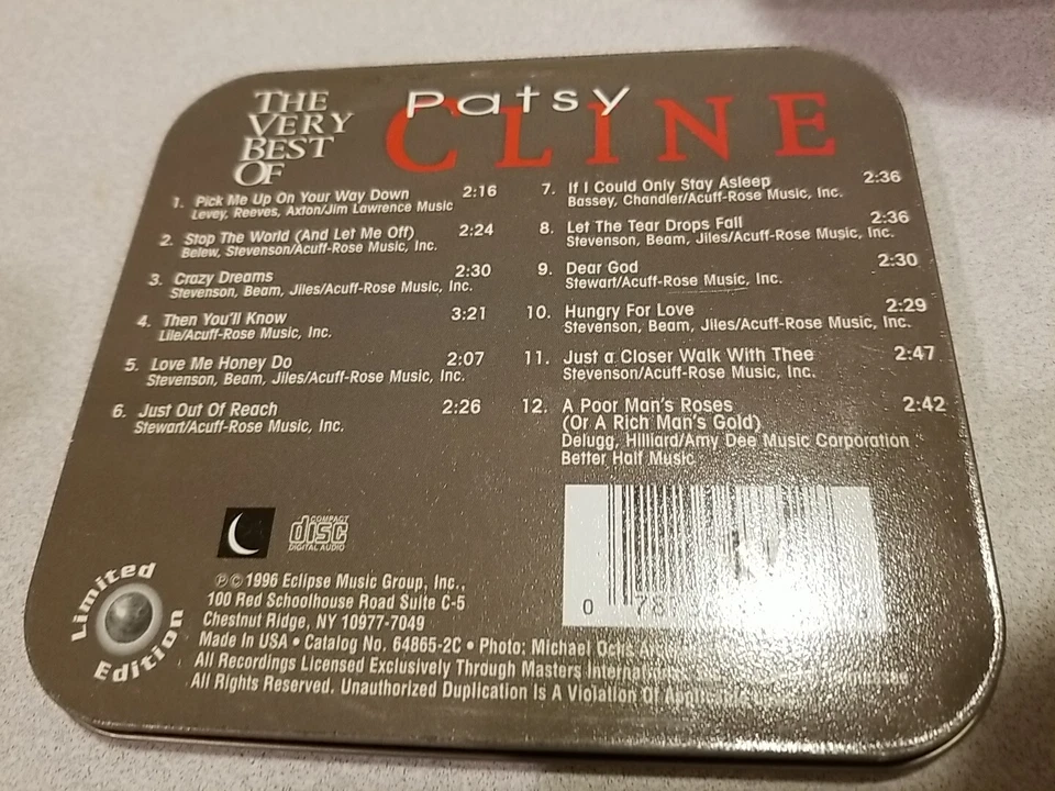 The Very Best Of Patsy Cline CD Tin Box Vol. 1 Greatest Hits Limited Edition VTG Foto 2 de 3