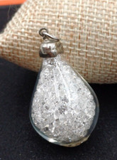 CIONDOLO AMPOLLA DI VETRO CON CRISTALLI BIANCHI