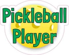 5in x 4in Pickleball Player Sticker Car Truck Vehicle Bumper Decal