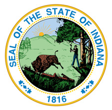 7" indiana state seal sticker decal usa made