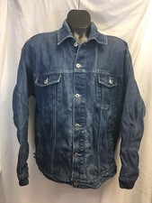 Vtg Wild Sports Wear Heavy Cotton Denim Jean Jacket Shirt Shotgun Buttons Sz XL