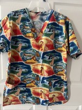 Disney Lion King V-neck Simba Sz Medium Women's Hospital Scrub Top Nurse