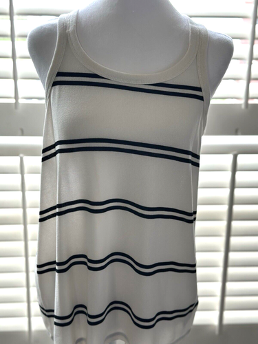 Gap Women's Striped White/Black Tank Size M NWT