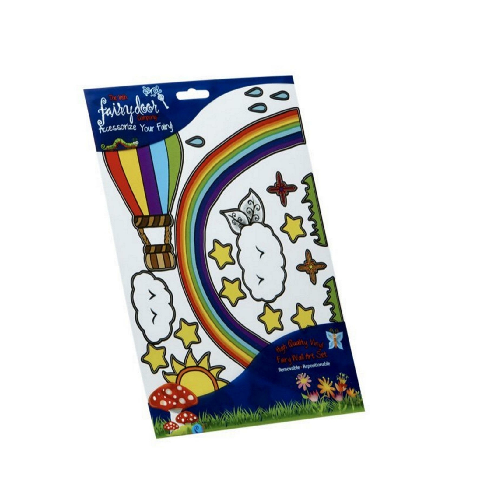 Wall Decal Stickers Irish Fairy Door Rainbow & Cloud Decorations Reusable Vinyl