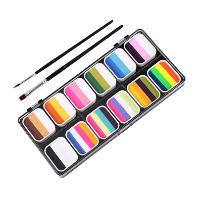 Malpalette Make-up mit Künstlerpinseln Kostüm Rave Face Body Paint Set