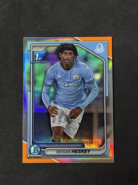 2024-25 Topps Chrome UCC Youth League 1st  Bowman Reigan Heskey /25 Man City