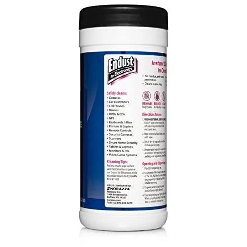 Endust Electronics Cleaning Wipes for Screens and Devices Streak Free 1 Count Foto 2 de 4