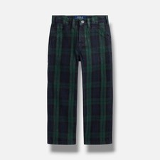 Polo Ralph Lauren Kid's Boy's Green Plaid Carpenter Pants Size 6