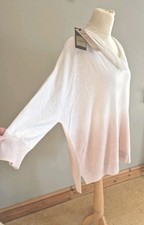 Image of *BNWT Mint Velvet Beige/White Ombre Jumper 12 Batwing Cowl Neck RRP £69 Oversize