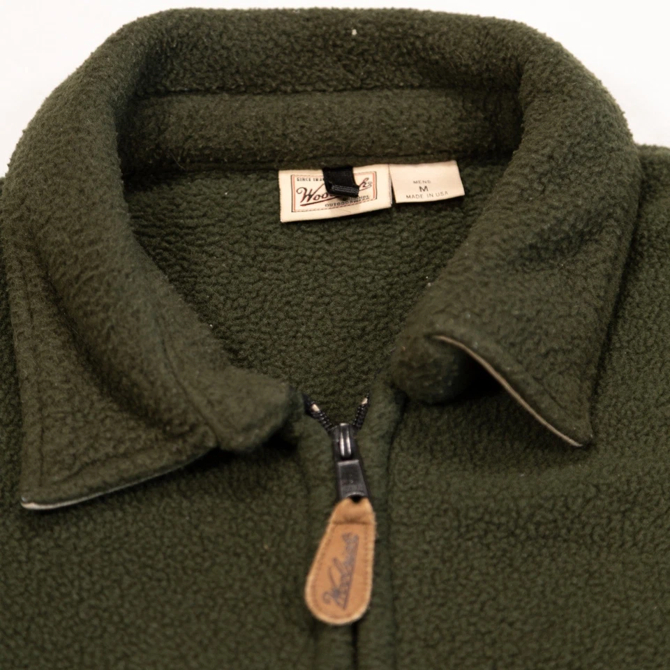 VINTAGE WOOLRICH Mens M Green Polartec Full Zip Casual Fleece Jacket Made in USA - Image 2 of 4