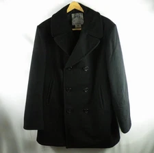 DSCP Quarterdeck Collection Peacoat Mens 46L Solid Black Wool Sterlingwear
