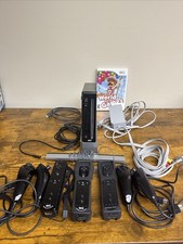 Nintendo Wii Console Black RVL-001 complete Bundle W/ 1 Games Controllers