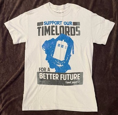Doctor Who Small Graphic T Shirt Tardis Time Lord Support Better Future Grey New