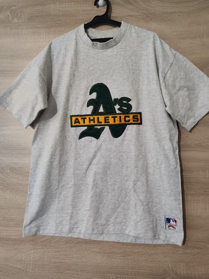 Vintage Nutmeg MLB Oakland Athletics A's T-Shirt XL Made USA Grau Baseball