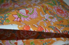 NO TARRIF CHARGES 100 ZK 201 Hand Block 20 Yard Fabric Floral Print 100 Cotton