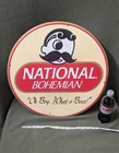 RARE VINTAGE NATIONAL BOHEMIAN 20IN. ROUND SIGN TIN METAL BEER ADVERTISMENT
