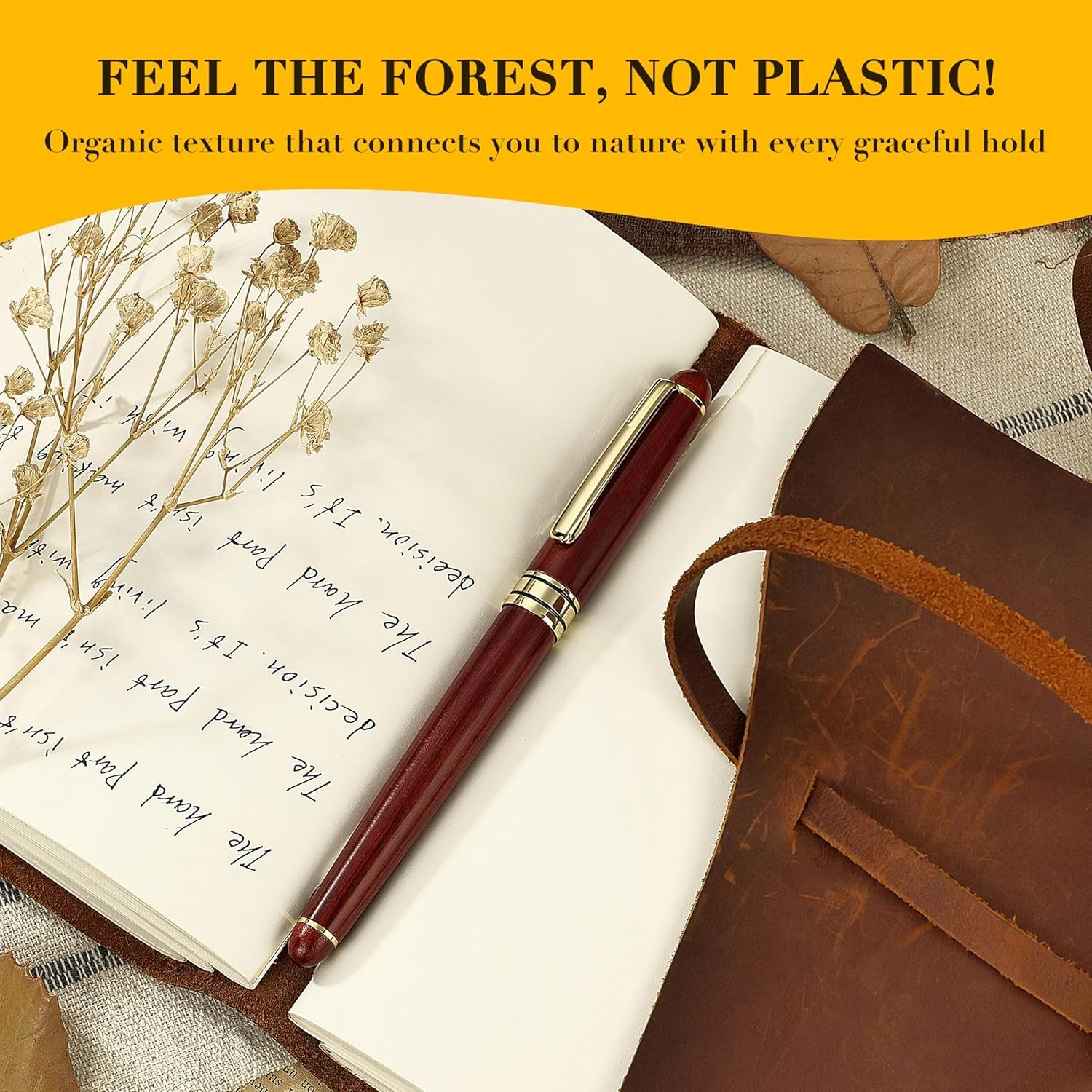 BEILUNER Luxury Wood Ballpoint Pen Writing 1 Count (Pack of 1), Redwood 