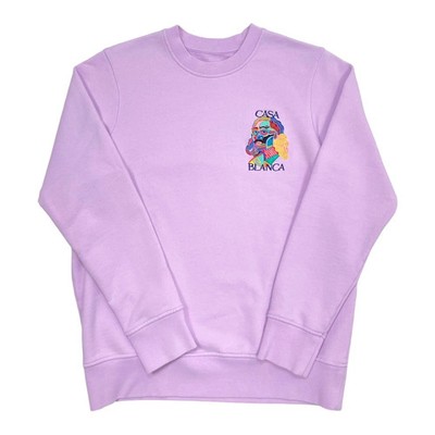 Casablanca Masao San Embroidered Crewneck Sweatshirt Lilac