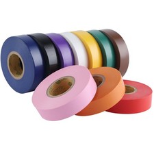 10-Pack Colored Electrical Tape Waterproof, 3/4 in x 66ft, Industrial Grade U...