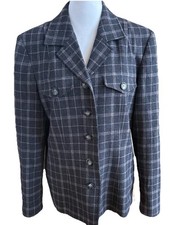 PENDLETON Vintage Gray Pink Windowpane 100 Virgin Wool Plaid Jacket Shacket 8