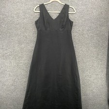 Banana Republic Linen Dress Womens 0 Black Canvas A-Line Long Boho Beach Hippie