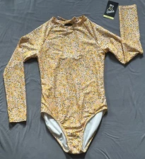 Art Class Girls Floral Long Sleeve One Piece Swimsuit Size XL 14