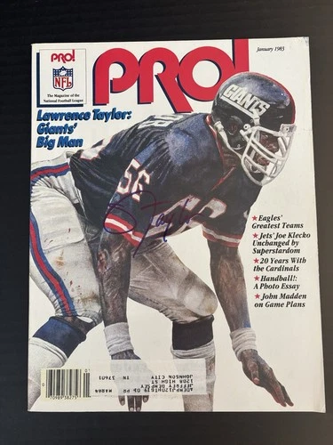 Lawrence Taylor Signed 1983 Pro! Magazine Sharp Autograph - Giants Football ICON