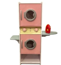 KidKraft Laundry Playset Children's Pretend Wooden Stacking Washer and Dryer Toy