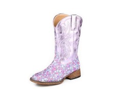 Roper Western Boots Girls Wide Square Toe Purple 09-018-1903-3644 PU
