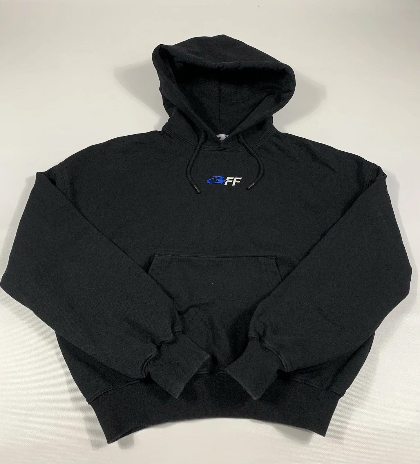 Felpa nera con cappuccio Off White "Exactly The Opposite" taglia S