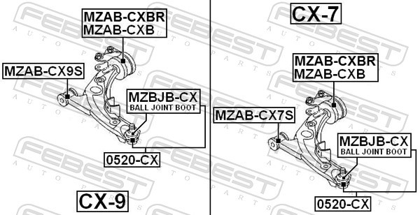 Fits FEBEST 0520-CX BALL JOINT FRONT LOWER ARM
