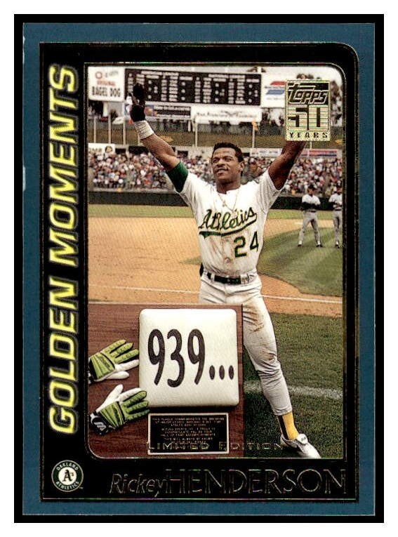 Rickey Henderson #787 Baseball Cards 2001 Topps trading card — raw and PSA graded price guide