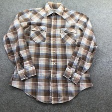 Vintage Levis Shirt Mens Medium Multicolor Plaid Long Sleeve Western Pearl Snap