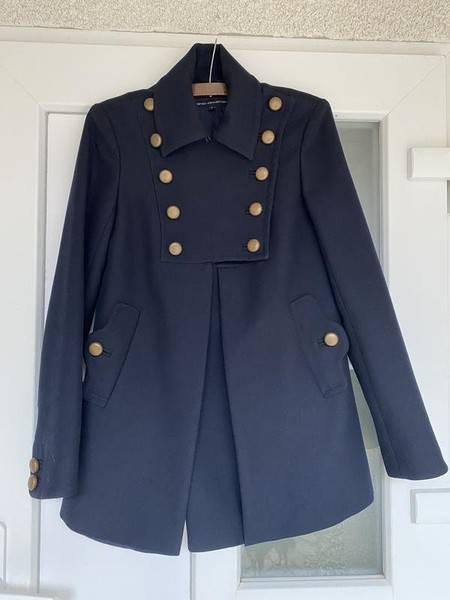 Women French Connection Coat Navy Polyester 36 / S