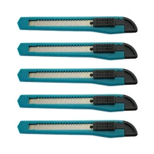 MotoProducts Turquoise Blue Small Retractable Utility Knife Wholesale 5 Pcs